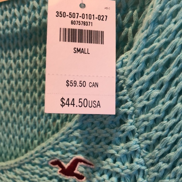 Hollister Turquoise Blue Ombré Cotton Sweater NWT Size S - Picture 7 of 11